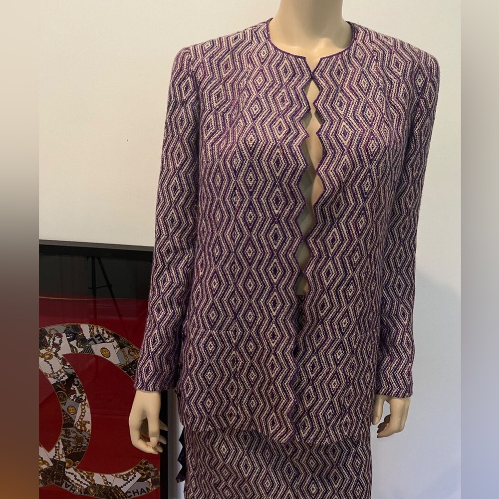 Chanel Purple Geometric Suit